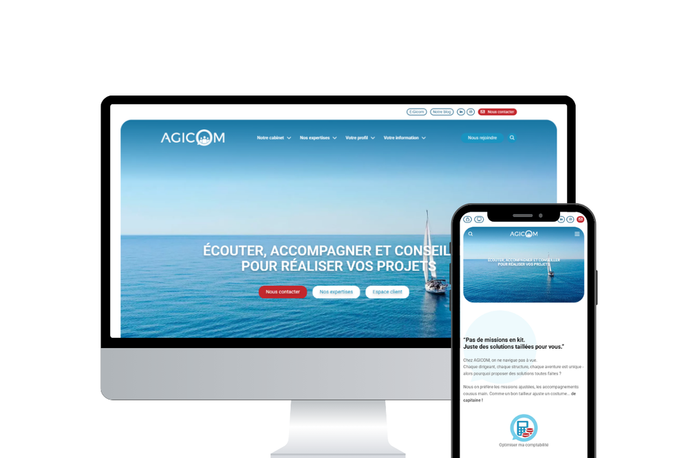 Visuel du site internet version bureau et mobile